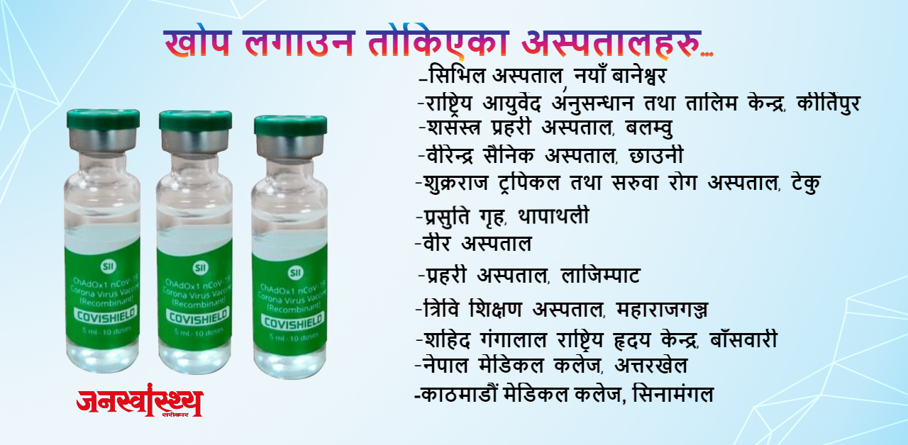 काठमाडौंका यी अस्पतालबाट दिइँदैछ आजदेखि खोप ?