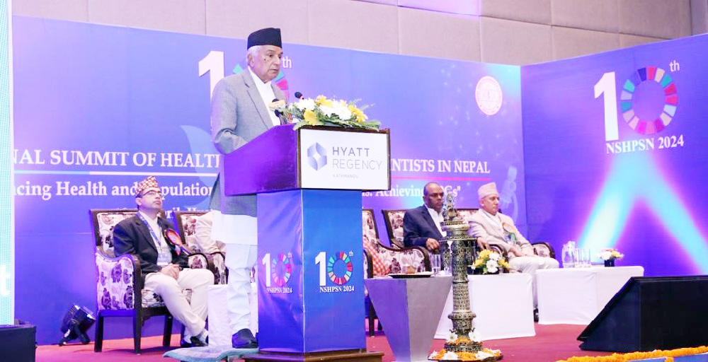 दशौं स्वास्थ्य तथा जनसंख्या वैज्ञानिक शिखर सम्मेलनः राष्ट्रपतिद्धारा स्वास्थ्य अनुसन्धानमा लगानी बढाउन सरकारलाई आग्रह