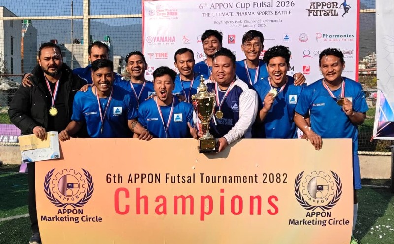छैठौँ एपोन फुटसल कप २०२६ को उपाधि एसियन फर्मास्युटिकल्सलाई