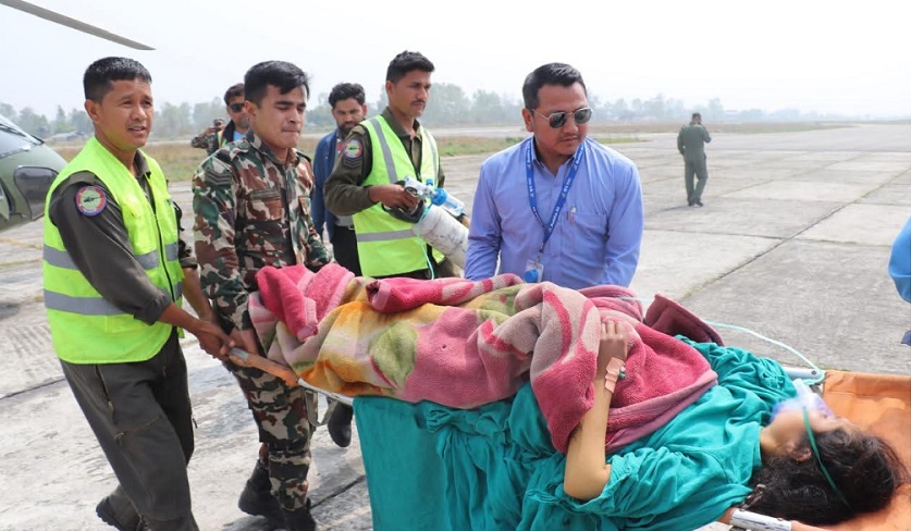 जुम्लाबाट हेलिकप्टरमा उद्दार गरिएकी सुत्केरीको मृत्यु