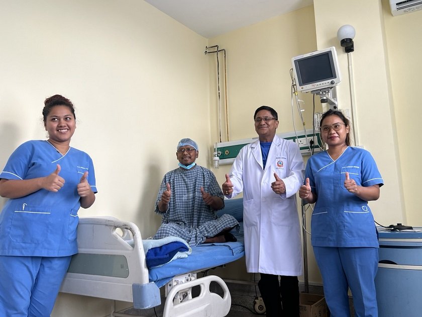 For the first time in Nepal, a third kidney transplant on the same person has been successfully performed